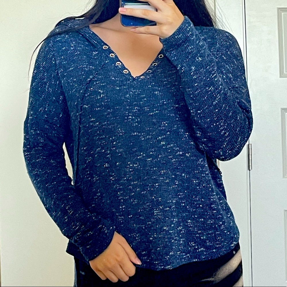 Light Blue Sweater With White Accents Size Medium